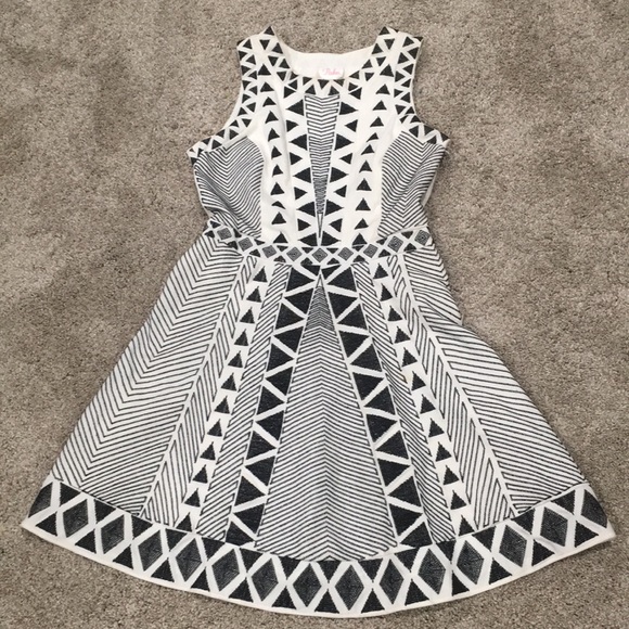 Parker Dresses & Skirts - Parker fit flare embroidered geometric dress